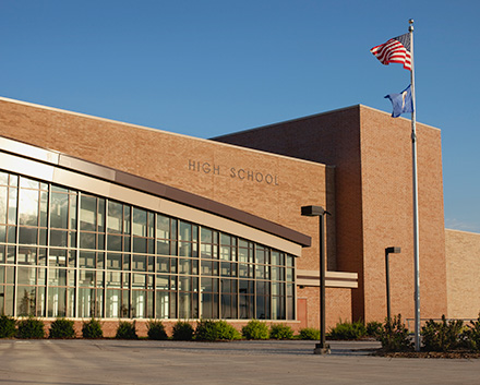 High School Exterior; CoolVu of Marietta Is Helping Secure Schools With Security Films and Bullet-Resistant Shields